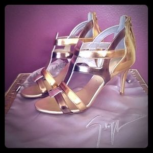 Giuseppe Zanotti tricolor metallic leather sandals